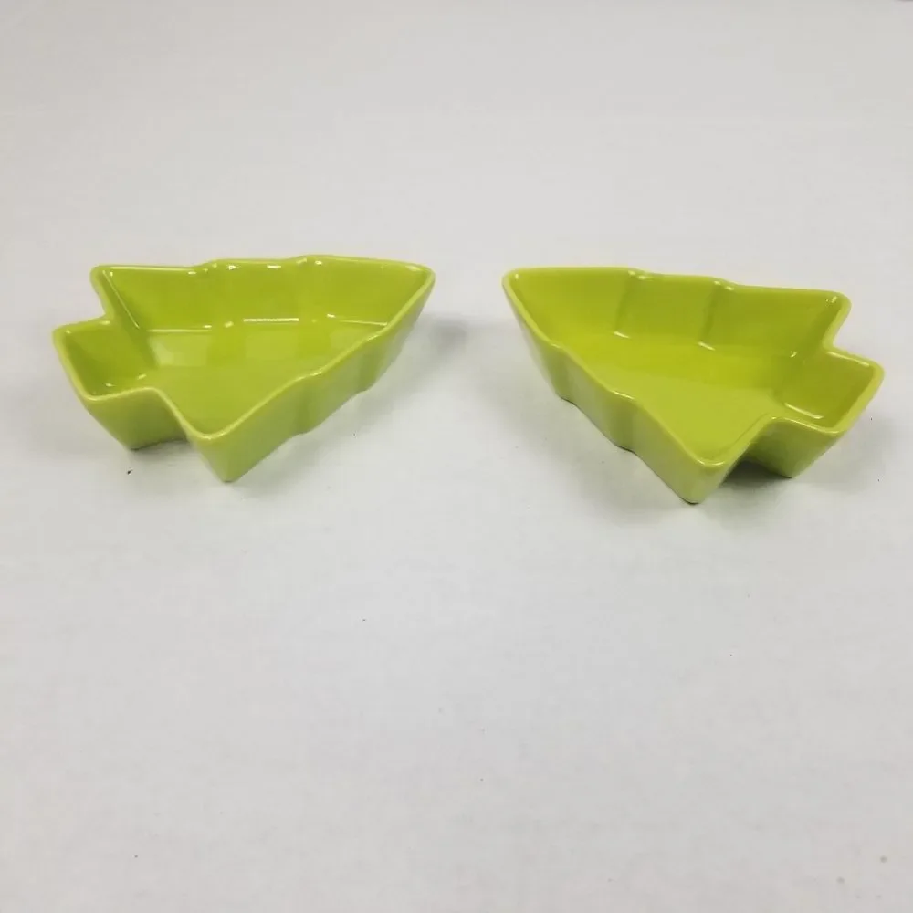 Celebrate‎ It Mini Green Christmas Tree Candy/Nut Dish Set